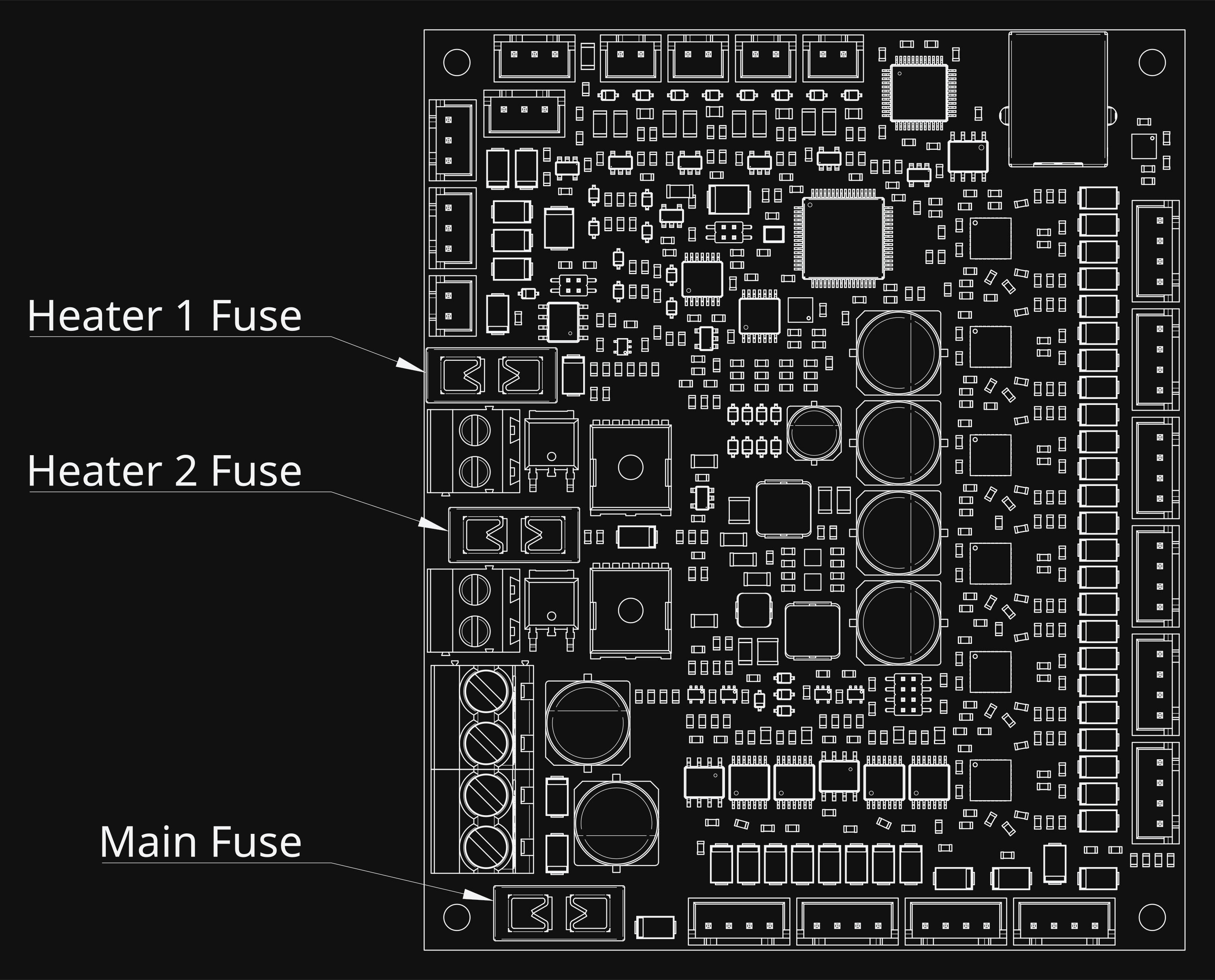 Prunt Board 3 fuse locations